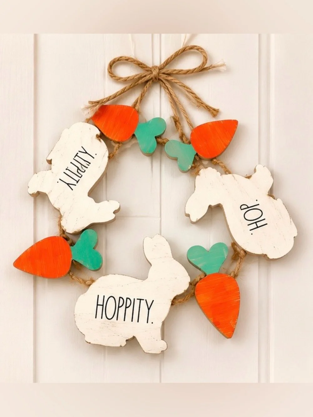 Rae Dunn Easter Bunny Garland Hoppity Hoppity Hop Decor